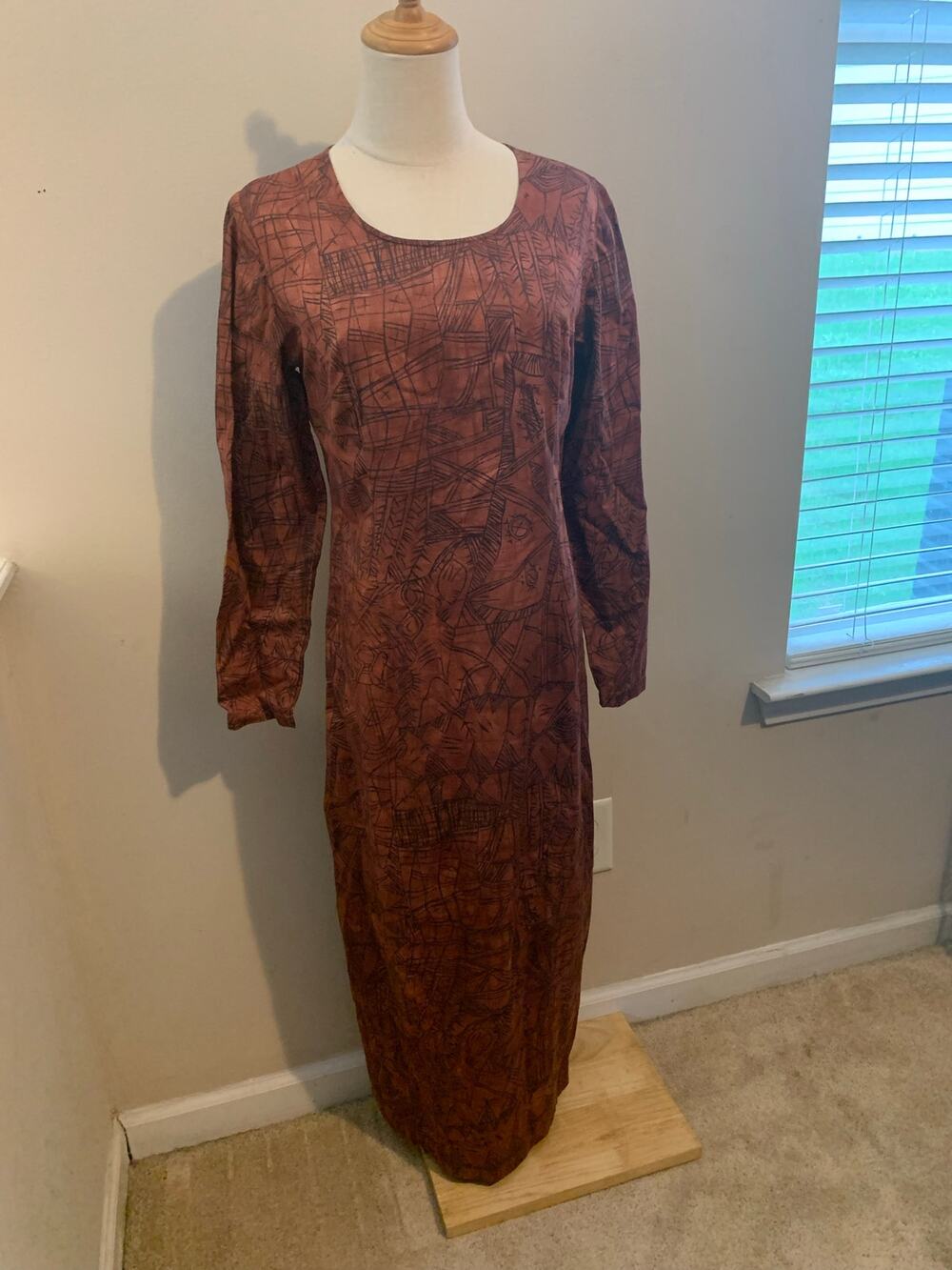 Peruvian Connection Women’s Rust Maxi Dress Size Medium.